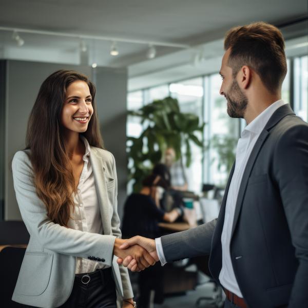 An image of two people shaking hands